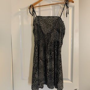 Black and white polka dot sun dress